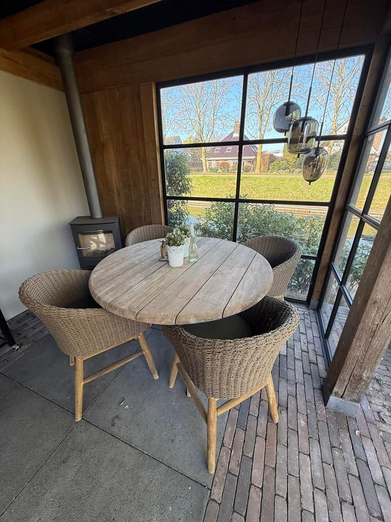 GOMMAIRE tuinset | 6 stoelen | Teakhout, Ophalen, Zo goed als nieuw, Teakhout