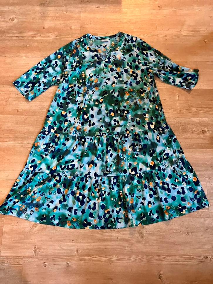 In perfecte staat blauwe jurk van Mia Moda, mt 50-52, Kleding | Dames, Grote Maten, Zo goed als nieuw, Jurk, Blauw, Ophalen of Verzenden