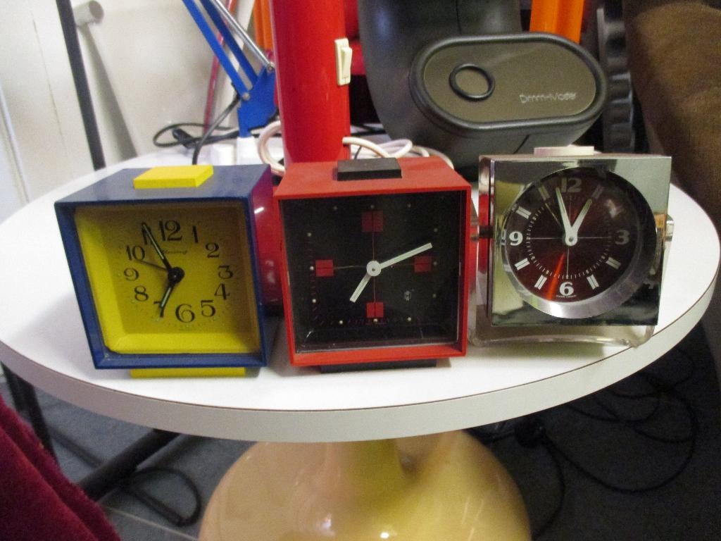 Seventies design klok wekker jaren 70 retro vintage diverse, Gebruikt, Wekker of Tafelklok, ?, Analoog