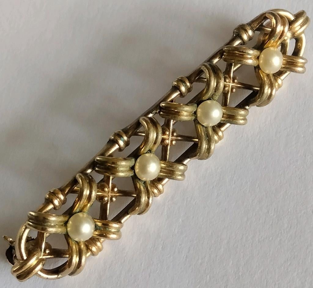 Vintage Kollmar & Jourdan doublé broche., Overige materialen, 4 tot 7 cm, Gebruikt, Ophalen of Verzenden