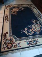 Vintage vloerkleed beige met donkerblauw afmeting 190 bij 28, Ophalen of Verzenden