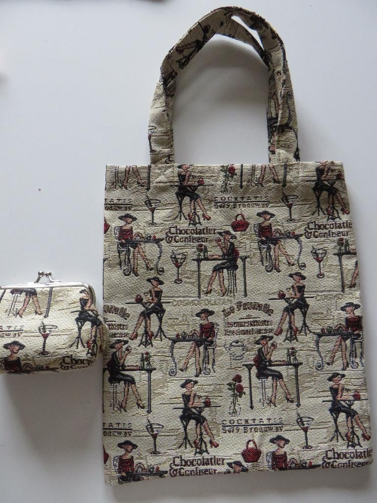 Handtasje met lady's, en een portemonee ook met lady's, Sieraden, Tassen en Uiterlijk, Tassen | Damestassen, Ophalen, Nieuw, Handtas