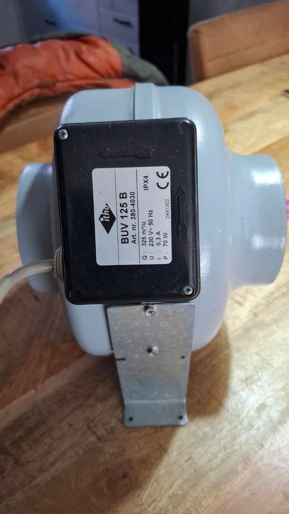 Itho BUV 125 B Ventilator/Afzuiger - 325 m³/u, Ophalen of Verzenden