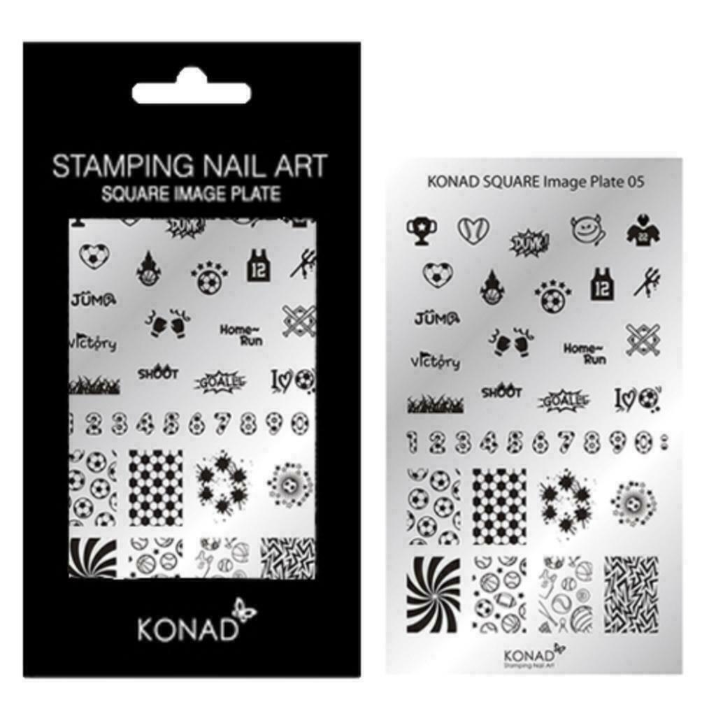 KONAD Square stempel sjablonen plaat 05 VOETBAL., Nieuw, Ophalen of Verzenden, Handen en Nagels, Toebehoren