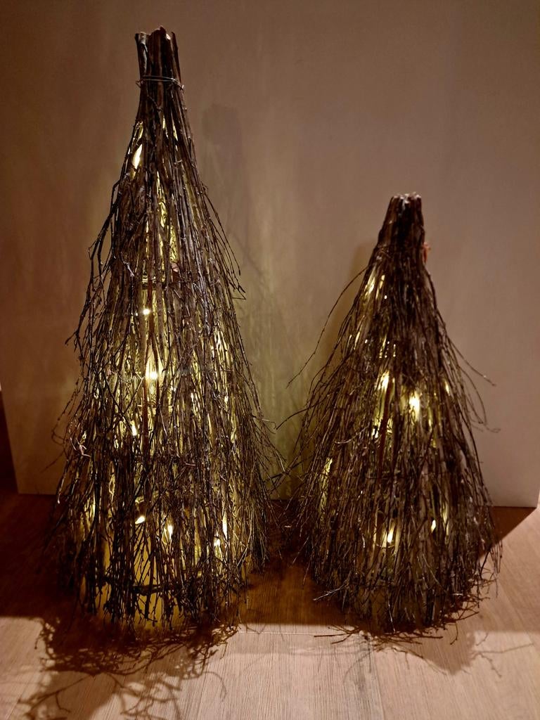 Kerst Hout Kerstboom Houten Takken Piramide + Verlichting, Ophalen of Verzenden, Nieuw