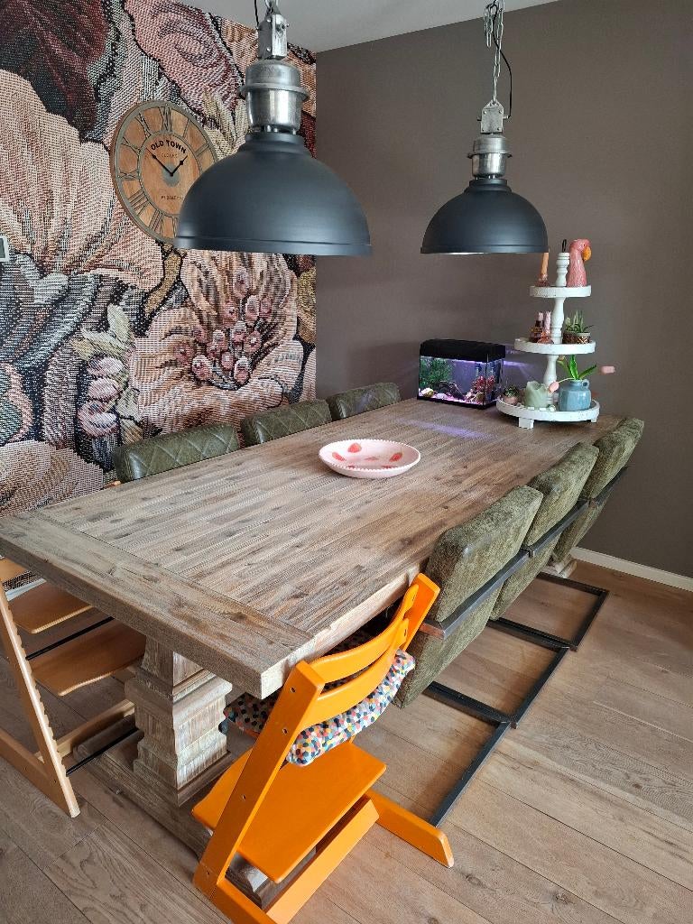 Klooster eettafel., Huis en Inrichting, Tafels | Eettafels, Ophalen, Gebruikt, 100 tot 150 cm, 200 cm of meer