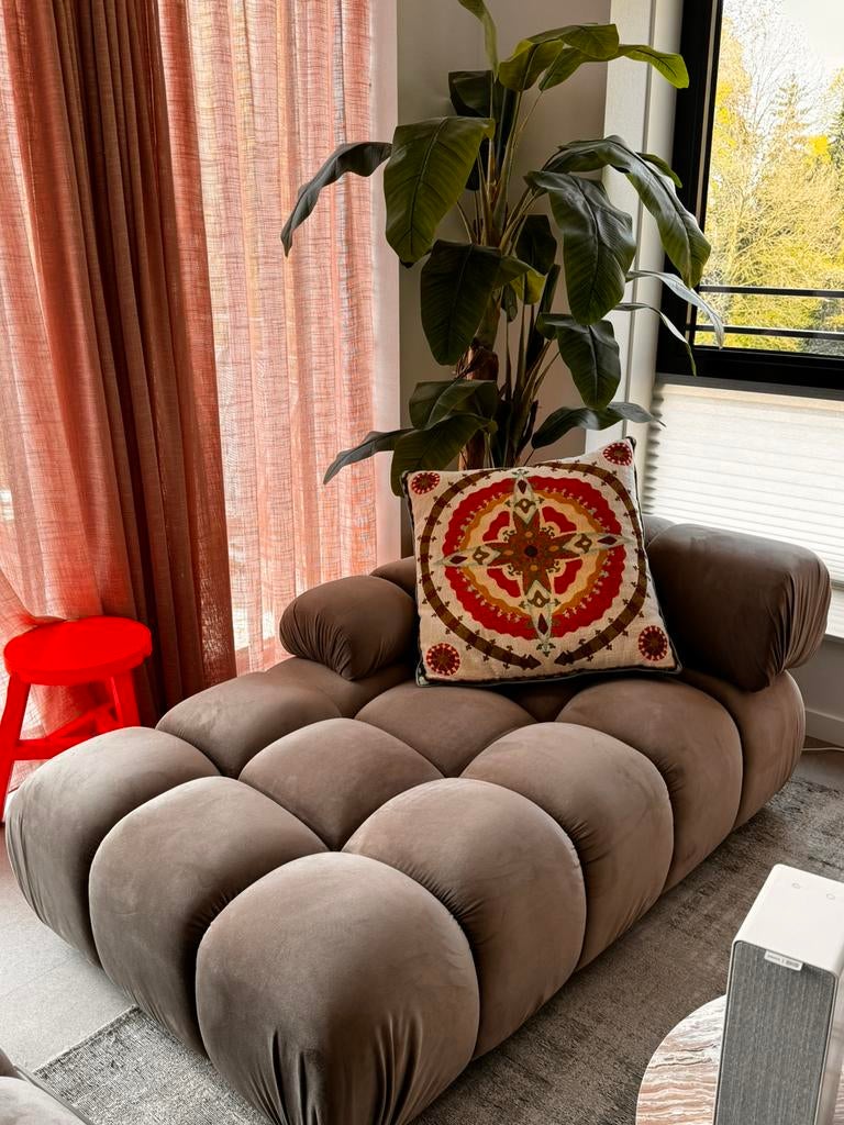 Tropea modulaire sofabank en pouf, Ophalen, Nieuw, Vierpersoons of meer, Stof