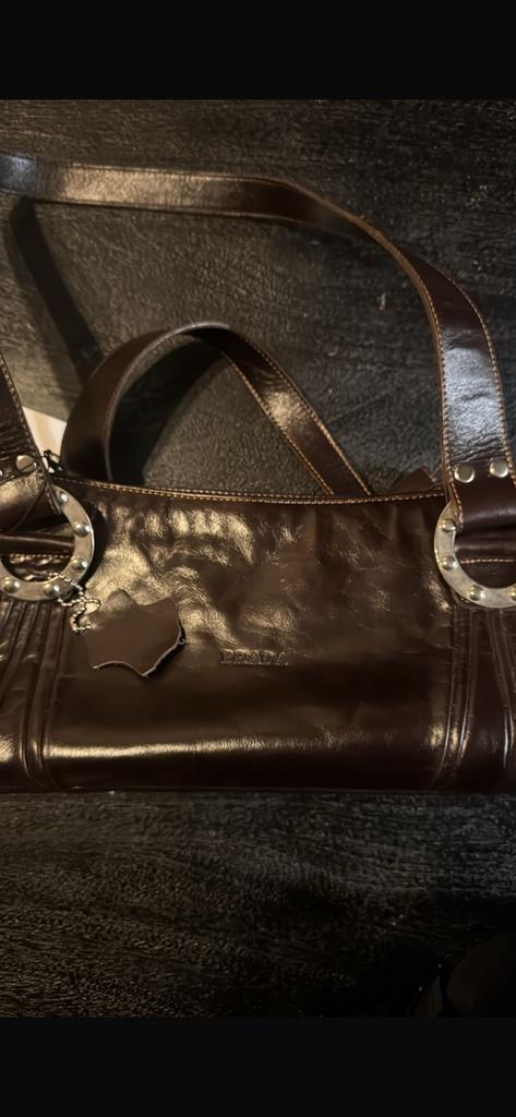 Prada tas leer, Ophalen of Verzenden, Zo goed als nieuw