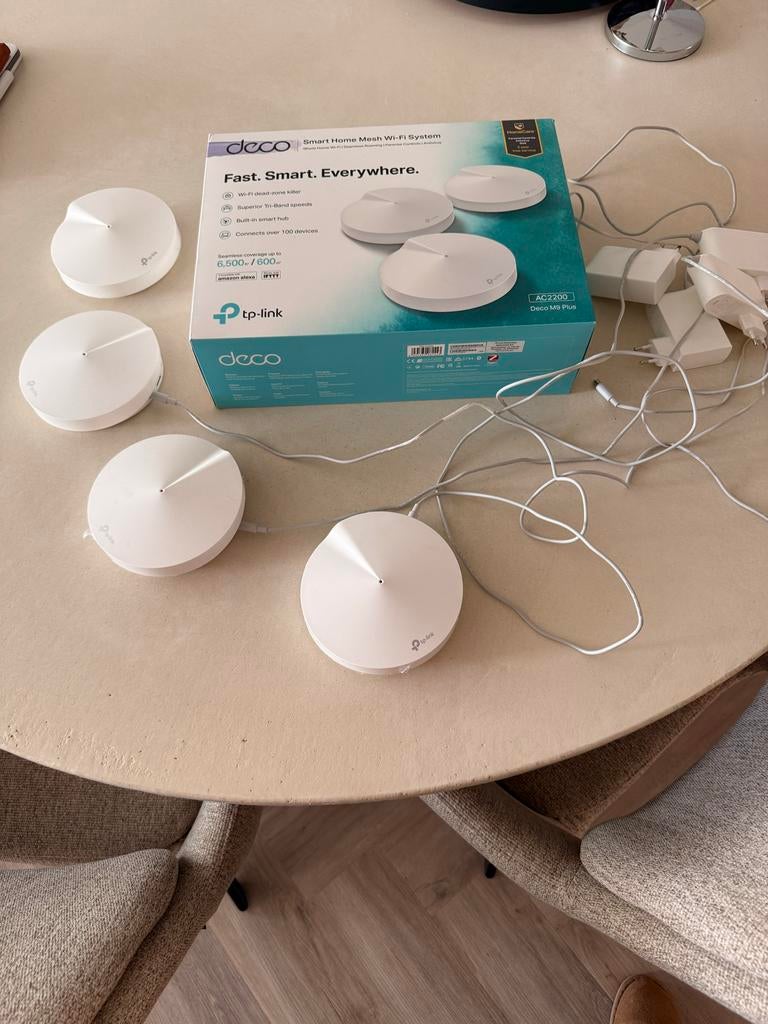 TP-Link Deco M9 Plus AC2200 Smart Home Mesh Wi-Fi Systeem, Computers en Software, WiFi-versterkers, Ophalen of Verzenden, Gebruikt
