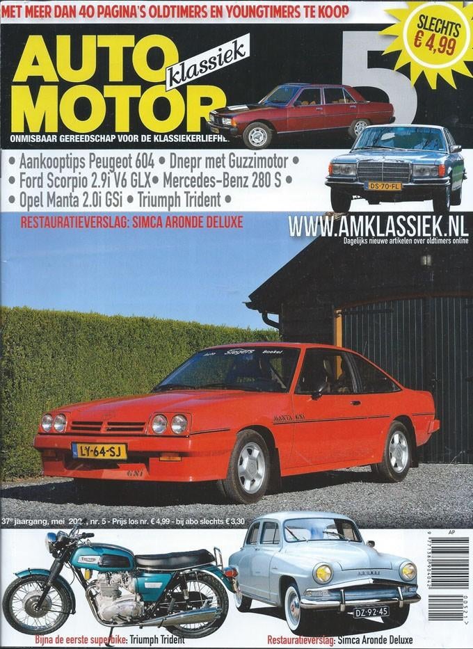AMK 5 2021 : Opel Manta 2.0i GSI - Mercedes S 280 - Simca, Ophalen of Verzenden, Gelezen, Algemeen