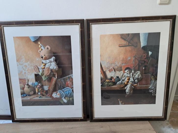 2 tijdloze wandversieringen, ingelijst, Antiek en Kunst, Kunst | Schilderijen | Modern, Ophalen