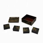 Lakwerken doos, Meiji periode, met parelmoeren fiches, Ophalen of Verzenden