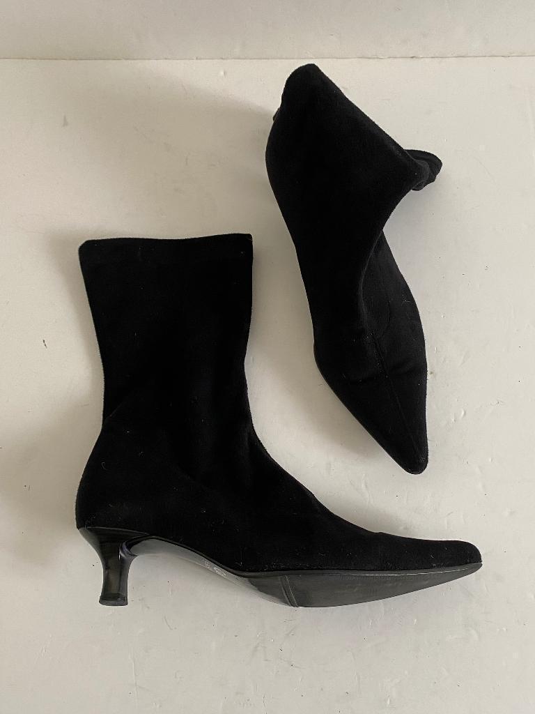 K72 Gabor maat 38 elastische lage laarsjes laarzen hak zwart, Zwart, Gabor, Ophalen of Verzenden, Zo goed als nieuw