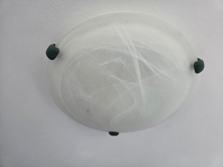 Italiaanse plafondlamp met glazen motief, Huis en Inrichting, Lampen | Plafondlampen, Gebruikt, Glas, Ophalen of Verzenden