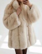 Poolvos Witte Bontjas Met Dikke Vacht, Ophalen of Verzenden, Zo goed als nieuw, Maat 38/40 (M), Wit