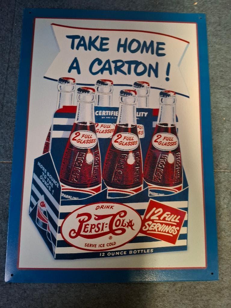 reclamebord PEPSI COLA, Verzamelen, Merken en Reclamevoorwerpen, Ophalen of Verzenden, Zo goed als nieuw, Reclamebord
