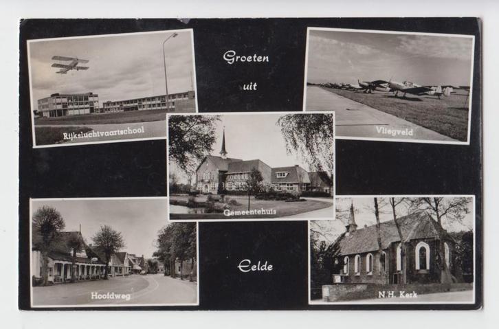 051 Eelde Hoofdweg Rijksluchtvaartschool Vliegveld Gemeenteh, Verzamelen, Ansichtkaarten | Nederland, Gelopen, Drenthe, 1960 tot 1980