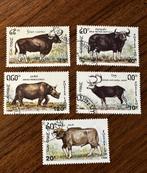 Laos 1990 Dieren runderen koeien Postzegels Gestempeld, Ophalen of Verzenden, Gestempeld