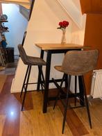 Hoge bartafel IKEA SKOGSTA met  2 barstoelen, Ophalen, Zo goed als nieuw
