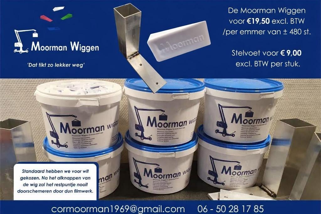 Moorman Wiggen  wig kegjes keggen lijmkraan    stelvoetjes, Doe-het-zelf en Verbouw, Nieuw, Ophalen of Verzenden