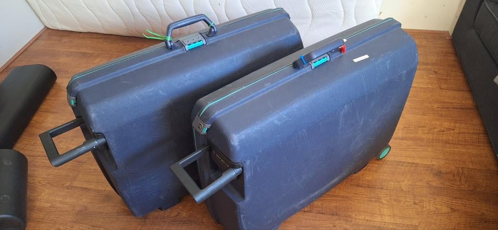 Set van 2 Samsonite koffers met wieltjes en slot, Sieraden, Tassen en Uiterlijk, Koffers, Wieltjes, Gebruikt, Hard kunststof, Ophalen of Verzenden