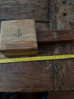 Vintage kompas en bootsman fluitje in houten kistjes, Ophalen of Verzenden, Zo goed als nieuw