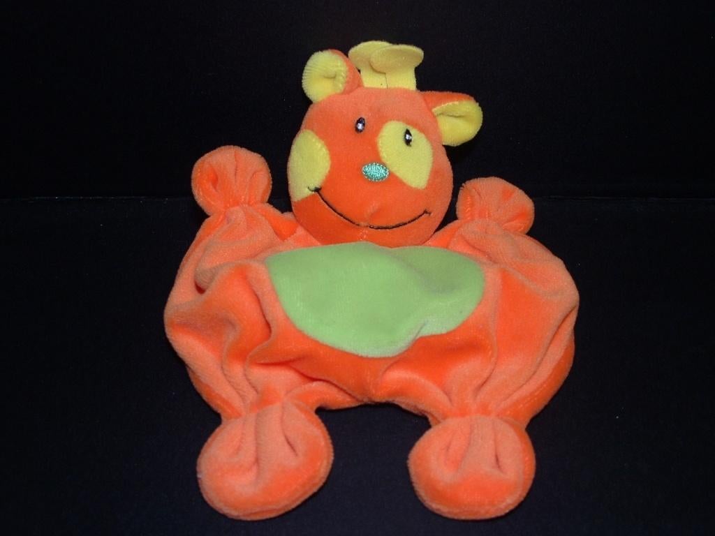 HEMA GIRAFFE KNUFFELDOEKJE VELOURS ORANJE MET GROE, Ophalen of Verzenden, Nieuw, Overige typen