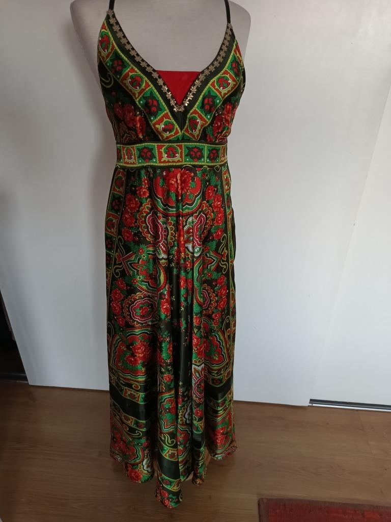 Prachtige fleurige lange jurk merk is wings of Wonders, Kleding | Dames, Gelegenheidskleding, Ophalen of Verzenden, Zo goed als nieuw