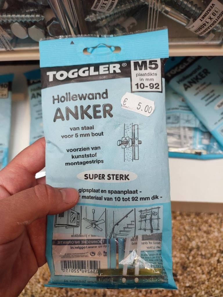 toggler zakjes met pluggen hollewand, Ophalen of Verzenden, Nieuw, 50 tot 100 mm, Pluggen