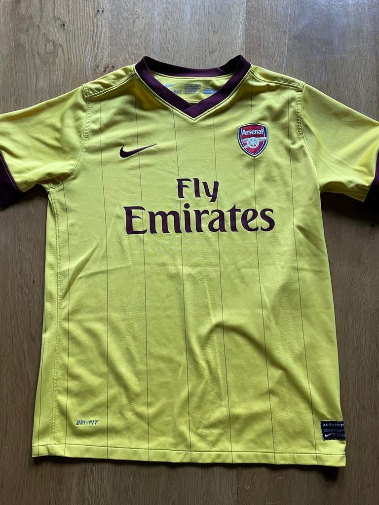 Arsenal Voetbalshirt Maat 152-158- Geel Nike Dri-Fit, Maat XS of kleiner, Ophalen of Verzenden, Zo goed als nieuw, Shirt