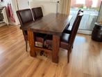 Eiken eetkamertafel, Ophalen, Zo goed als nieuw, 4 tot 6 stoelen