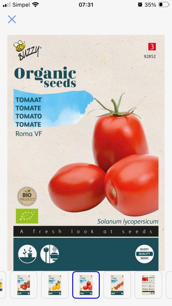Bio Tomaten plant - Roma VF, Ophalen, Volle zon