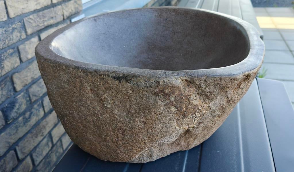 Waskom River Stone - Natuurlijke Stenen Wastafel, Ophalen of Verzenden, Nieuw, Bruin, Overige typen