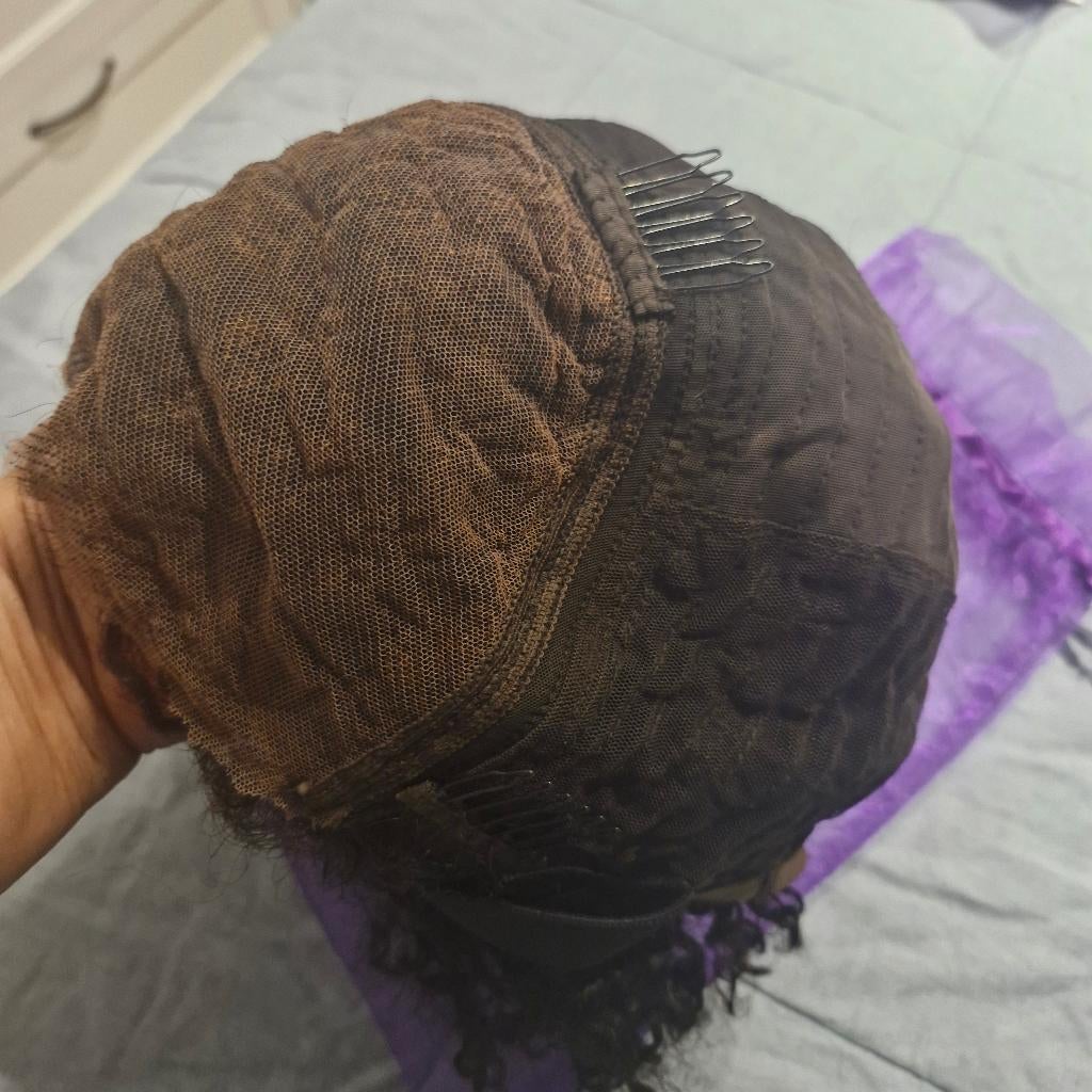 4C Edges | Kinky Edges Jerry Curly Short Wig 100% Human Hair, Ophalen of Verzenden, Nieuw, Pruik of Haarverlenging