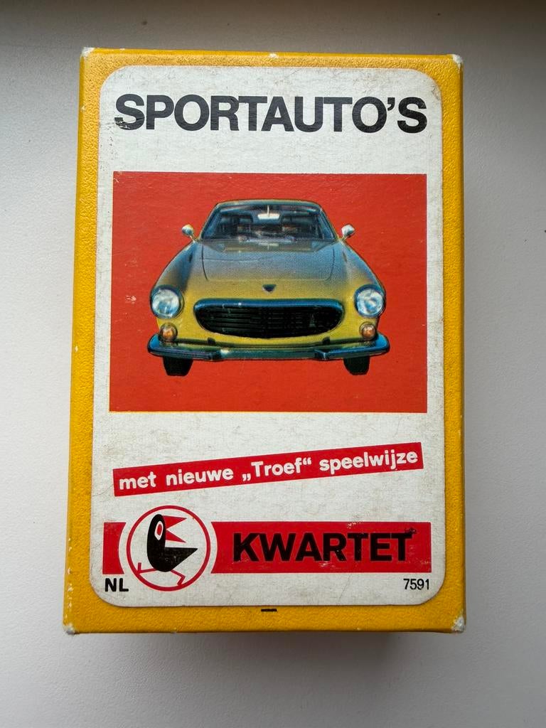 Raaf autokwartet: sportauto’s, Verzamelen, Speelkaarten, Jokers en Kwartetten, Ophalen of Verzenden, Zo goed als nieuw, Kwartet(ten)