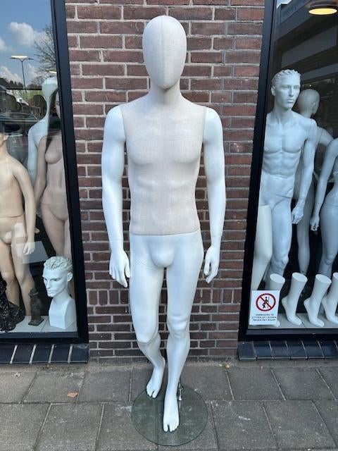 linnen etalagepop paspop etalagefiguur mannequin, ., Ophalen of Verzenden, Zo goed als nieuw, .
