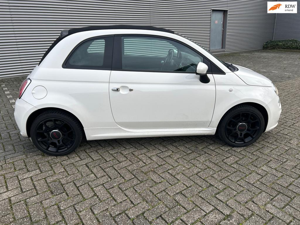 Fiat 500 C 1.2 Lounge Cabrio Sportuitvoering, Gebruikt, 4 cilinders, Cabriolet, Leder en Stof