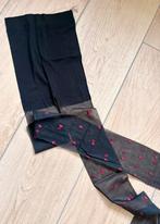 Zwarte panty met rode hartjes, Verzenden, Zwart, Overige maten, Zo goed als nieuw