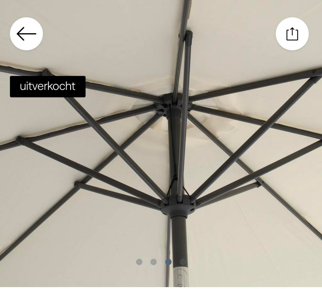 Hartman Sunline parasol 270x270 cm, Ophalen, Gebruikt, 2 tot 3 meter, Stokparasol