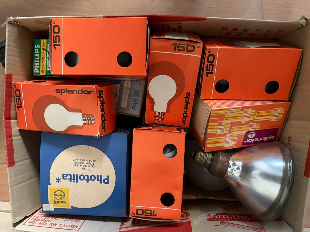 Doos vol diverse (foto)lampen - Splendor, Philips, Photolita, Ophalen, Gebruikt