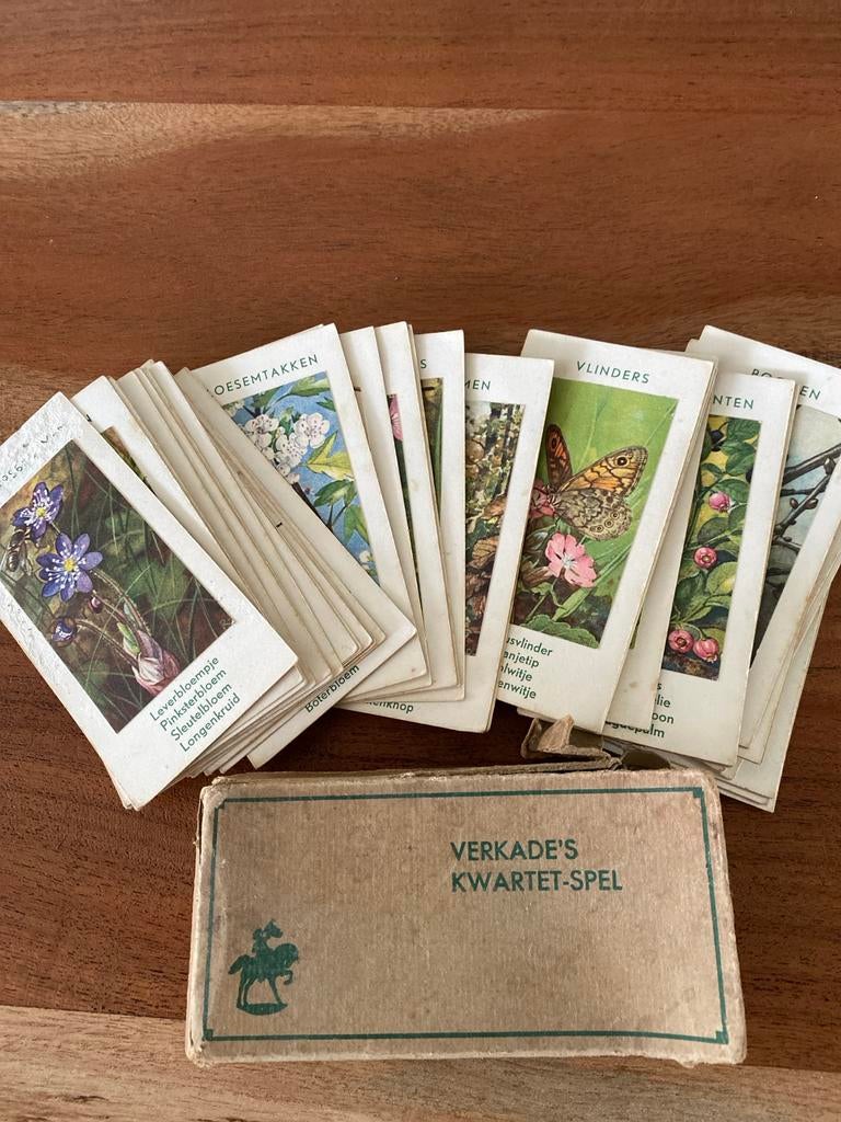 Vintage Verkade Kwartetspel - Compleet met doosje, Hobby en Vrije tijd, Drie of vier spelers, Ophalen of Verzenden, Gebruikt