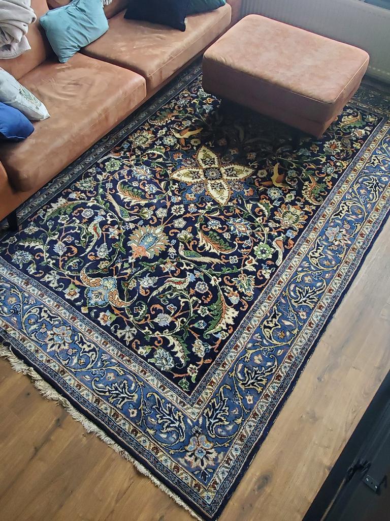 Groot Perzisch tapijt 290x193 cm, Huis en Inrichting, Stoffering | Tapijten en Kleden, Ophalen, Gebruikt, Blauw, 150 tot 200 cm
