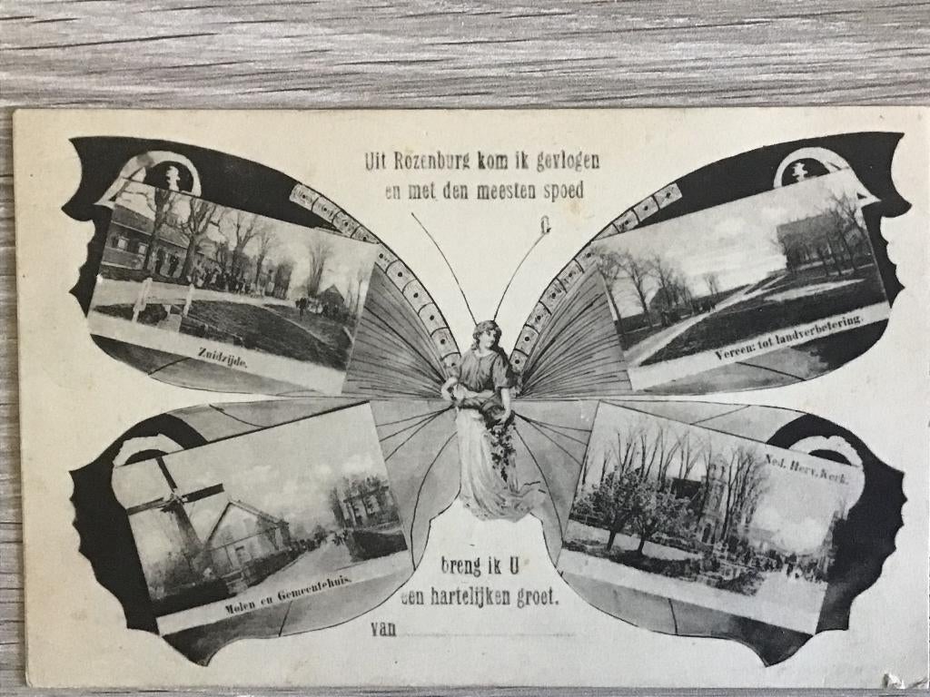 Rozenburg Vlinder 4 Luik   1911, Verzamelen, Verzenden, Voor 1920, Gelopen, Zuid-Holland