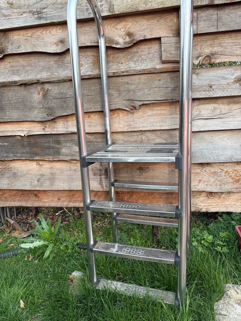 RVS Zwembadtrap, Tuin en Terras, Ophalen, Gebruikt, Ladder