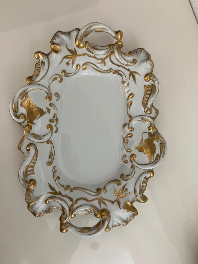 Limoges schaal wit goud japans barok, Antiek en Kunst, Ophalen of Verzenden