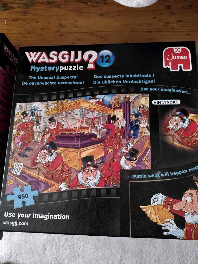 Wasgij nr 12 mystery 'de onverwachte verdachten', Hobby en Vrije tijd, Denksport en Puzzels, Ophalen, 500 t/m 1500 stukjes, Zo goed als nieuw