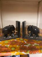 antieke boekensteunen zijn handgesneden uit ebbenhout, Ophalen of Verzenden