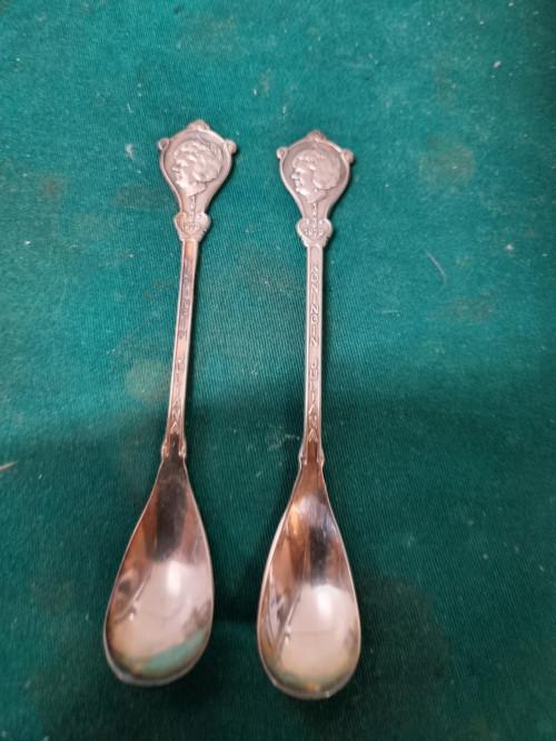 koffielepels koningin juliana 2 stuks, Ophalen of Verzenden, 'T Olde Gre-j, Info@toldegrej.nl, Endepoelstraat 20f Didam