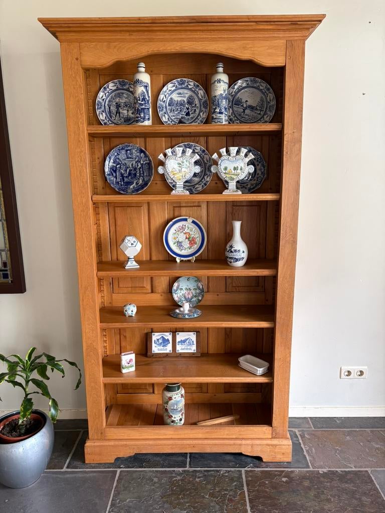 Eiken houten open kast, Ophalen, Met plank(en), Gebruikt, 100 tot 150 cm