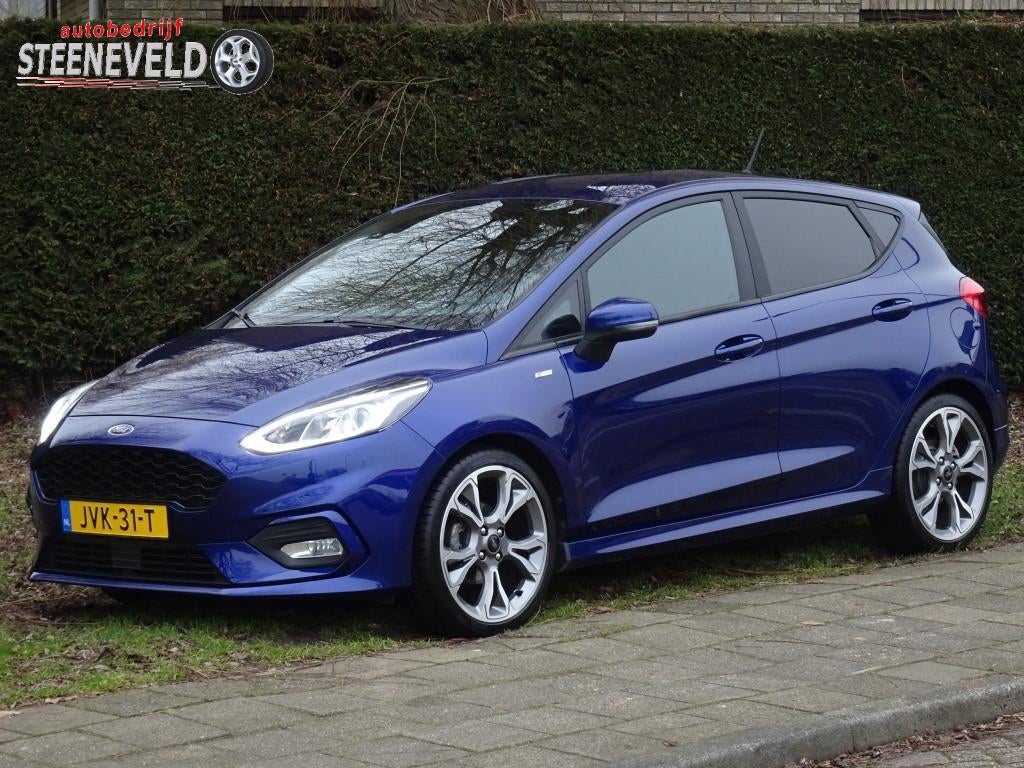 Ford Fiesta 1.0 100PK ST-Line met Navi, 18'' Velgen en Winte, 1063 kg, Gebruikt, Euro 6, Blauw